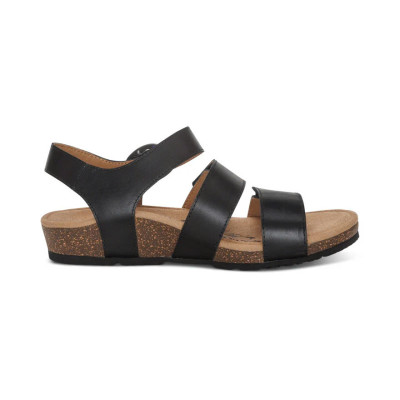 Giày sandal da sức khoẻ nữ Aetrex Lily Black
