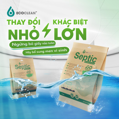 Combo 2 gói Tiết Kiệm ECOCLEAN SEPTIC - Men Vi Sinh Xử Lý Hầm Cầu Bể Phốt - USA