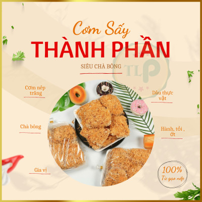 CƠM SẤY CHÀ BÔNG TÂN LỘC PHÁT COMBO 2 BỊCH - MỖI BỊCH 130G