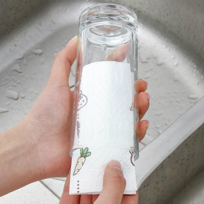 Cuộn Giấy Lau Nhà Bếp Đa Năng  200 Tờ Màu Trắng Siêu Dai - Giấy Mềm Có Thể Giặt Được - Hàng Chính Hãng 