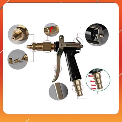 Vòi Xịt️Evoucher Bộ dây vòi xịt nước rửa xe, tưới cây , tăng áp 3 lần, loại 3m, 5m 206236 đầu đồng,cút đồng+  đai
