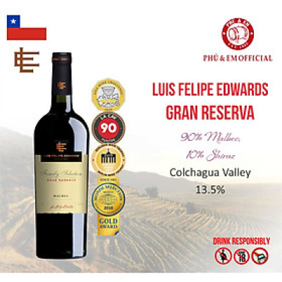 Rượu Vang Đỏ Chile Luis Felipe Edwards Gran Reserva Malbec