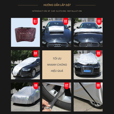 Bạt phủ ô tô xe hơi vải dù oxford cao cấp 3 lớp tráng bạc bền đẹp chống nắng mưa,bạc trùm chùm kín bảo vệ xe oto4,5,7chỗ