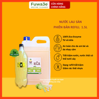 [Can 10L tiết kiệm] Nước lau sàn hữu cơ enzyme sinh học từ vỏ dứa Fuwa3e - hương SẢ CHANH