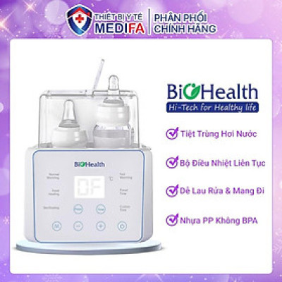Máy hâm sữa tiệt trùng BioHealth BH9100 thiết kế sang trọng, hâm nóng đều 2 bình tiết kiệm thời gian
