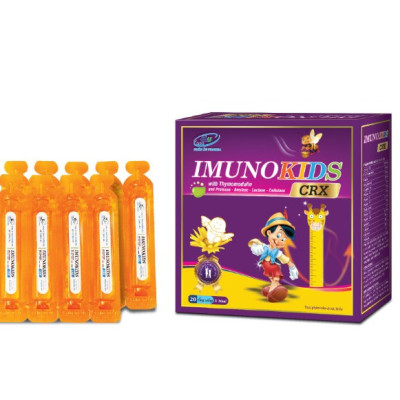 Siro Ăn Ngon Và Tăng Cường Miễn Dịch Imunokids - Giúp Trẻ Hết Biếng Ăn Và Kém Hấp Thu, Tăng Cường Cức Đề Kháng - Hộp 20 Ống Nhựa Bẻ Ngọt Thơm Dễ Uống