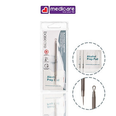 0130714 Cây Nặn Mụn BASICARE + Khăn Ướt Cồn 1874