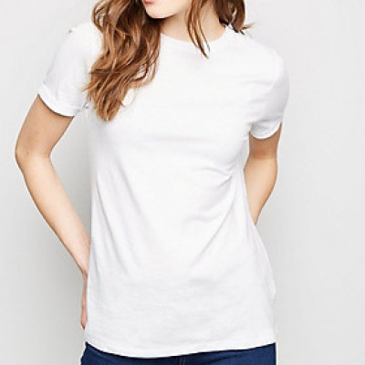 Áo Thun Nữ Trơn 35% Cotton Màu Trắng Giá Rẻ