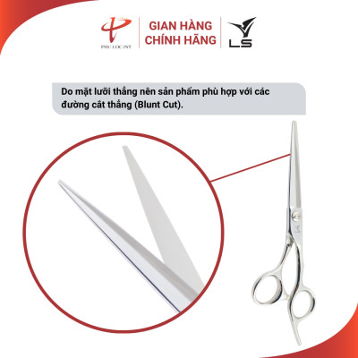 Kéo cắt tóc VLS CB23/6.0 lưỡi thẳng quai offset vênh đỡ ngón cố định - Hàng chính hãng