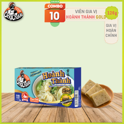 Combo 10 Hộp Viên Gia Vị Hoành Thánh Gold Ông Chà Và 126g (Wonton Noodle Soup Cubes)