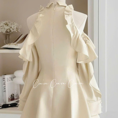 ĐẦM TAY BÈO NHÚN THUN MÀU Y HÌNH