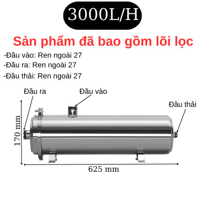 Máy lọc nước UF Lõi Lọc PVDF, lọc nước đầu nguồn, lọc nước sinh hoạt, nước máy, công suất 3000L/giờ hàng nhập khẩu