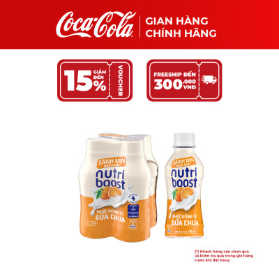 Lốc 4 Chai Thức Uống từ Sữa Chua Nutriboost Vị Cam 170ml_TK