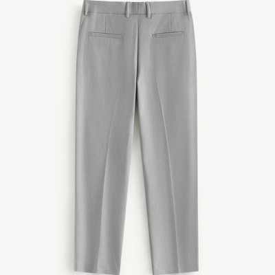 Quần Âu Nam / Quần tây nam Routine Trơn Form Slim Crop (ngang mắt cá chân) ống suông rộng màu Xám- 10F24PFO041 | ROUTINE CÀ MAU