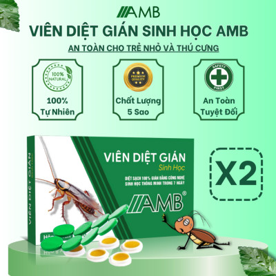 Combo 3 hộp viên diệt gián sinh học AMB, thuốc diệt gián Đức hiệu quả nhanh chóng, an toàn sức khỏe, hộp 8 viên
