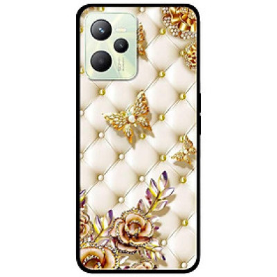 Ốp lưng dành cho Realme C35 - Realme Narzo 50A Prime mẫu Bướm Vàng Giả Da