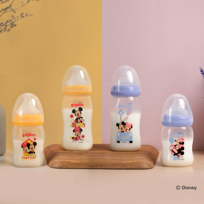 Bình Sữa Pigeon Softouch PP Plus Disney Baby - Màu Tím