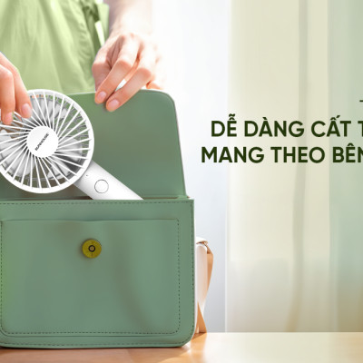 Quạt sạc mini cầm tay Sunhouse SHD7109 - Hàng chính hãng