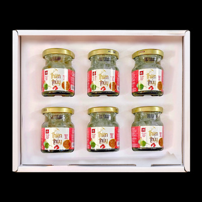 Đặc Sản Khánh Hòa - Nước Yến Sào Thiên Thủy - Vị Hạt Sen - Nhà Yến Nha Trang - Hộp 6 Lọ - Có Đường - Tổ Yến Chưng Sẵn - Nước Yến Chưng Sẵn - Hàng Chính Hãng