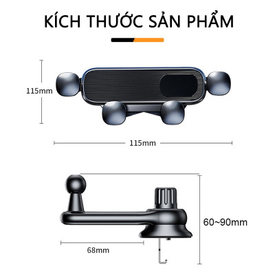 Giá Đỡ Điện Thoại Gắn Cửa Gió Điều Hòa Thông Minh | Giá Đỡ Điện Thoại Gắn Cửa Gió Điều Hòa Xe Ô Tô Thiết Kế Nhỏ Gọn, Cấu Tạo Khung Đỡ Chắc Chắn