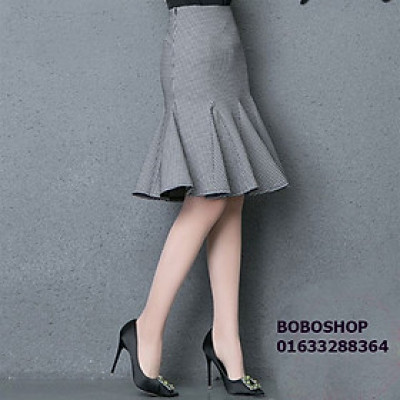 CHÂN VÁY SỌC ĐUÔI CÁ NHÍ