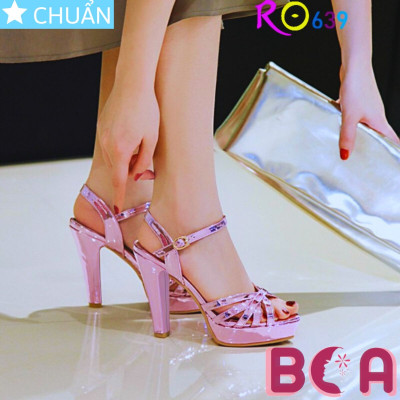 Sandal cao gót nữ 8 phân RO639 ROSATA tại BCASHOP sang trọng và sành điệu với da bóng và màu sắc nổi bậc