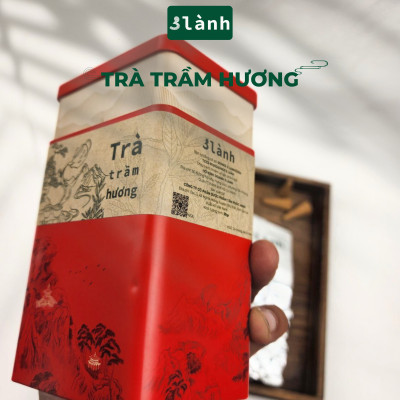 Trà Trầm Hương Dạng Lá Hộp 50gr 3 Lành Hoàn Toàn Từ Lá Dó Bầu Ngủ Ngon Giảm Stress