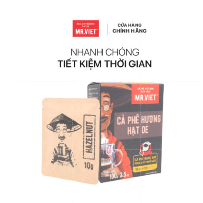 Cà phê phin giấy-  cà phê hương Hạt Dẻ ( Hazelnut coffee -ground coffee drip bag)100gr