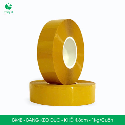 BK4B - 1 cuộn băng keo đục 1kg, khổ 4.8cm lõi nhựa - Băng dính đóng hàng, băng keo khổ lớn