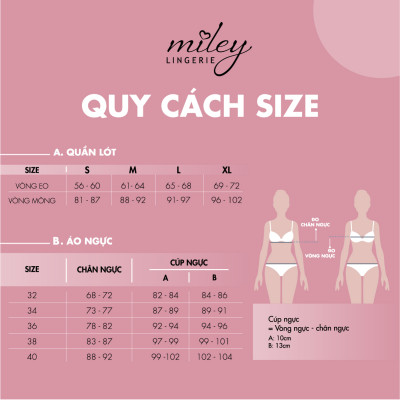 Bộ Đồ Lót Viền Lưng Logo Miley Vải Sợi Thiên Nhiên BamBoo Miley Lingerie BRB001_FBS01