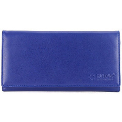 HJ3124-58-62-63 - Bóp nữ da thật cao cấp Huy Hoàng 3 gấp màu xanh, xanh dương, đỏ tươi, xanh biển