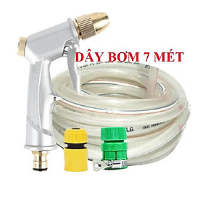  Bộ dây vòi xịt nước rửa xe, tưới cây . tăng áp 3 lần, loại 7m, 10m 206701 đầu đồng,cút, + tặng khăn phượt