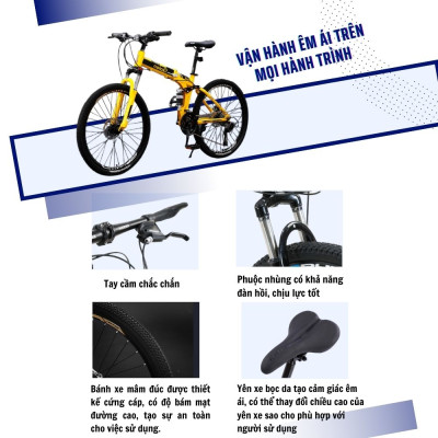 Xe Đạp Thể Thao Địa Hình Gấp Gọn Ngoài Trời  Vành 26 Inch