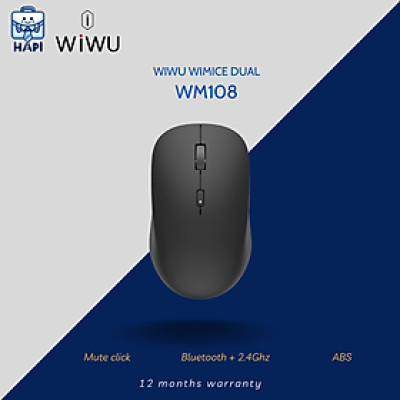 Chuột không dây hàng chính hãng WiWU Wimice Dual WM108: Kết nối Bluetooth + 2.4Ghz, dùng tốt cho các nhu cầu cơ bản