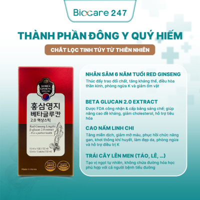 Nhân sâm linh chi kết hợp Beta-Glucan 2.0 Extract