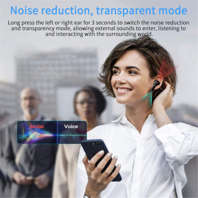 CINCATDY Tai Nghe Gaming True Wireless Earbuds Headphone Bluetooth V5.0 Phiên Bản Nâng Cấp Headset Dock Sạc có Led Báo Pin Kép J5 ANC