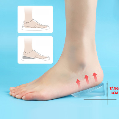 Lót độn đế silicon nguyên khối trong suốt tăng 1cm, 2cm, 3cm chiều cao - buybox - BBPK47