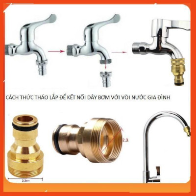 Bộ dây vòi xịt nước rửa xe, tưới cây . tăng áp 3 lần, loại 3m, 5m 206587 cút sập,nối nhựa vàng+ tặng mở chai