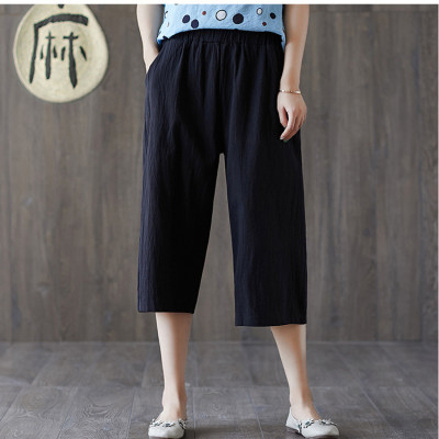 Quần lửng ống rộng nữ Nesa Shop, chất liệu Đũi nhập loại 1, vải mát, mềm mịn, freesize dưới 55kg