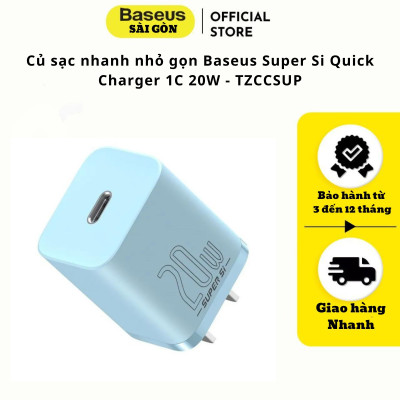 Củ sạc nhanh nhỏ gọn Baseus Super Si Quick Charger 1C 20W CCSUP- Hàng chính hãng