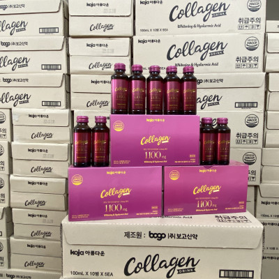 Nước uống bổ sung Collagen Koja Beauty nhập khẩu chính ngạch từ Hàn Quốc 1100mg, hộp 10 lọ x100ml lọ