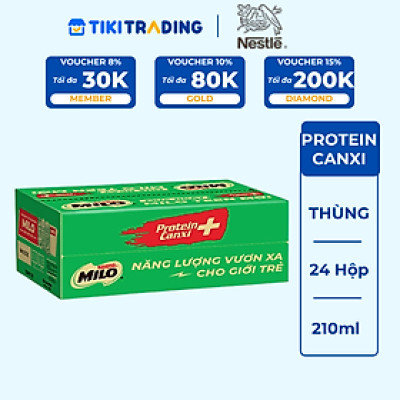 Sữa Lúa Mạch Nestlé MILO Teen Protein Canxi (24 x 210ml)