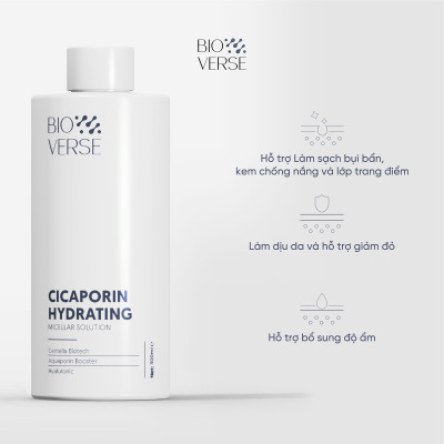 Nước tẩy trang làm sạch dịu nhẹ cho da nhạy cảm  Cicaporin Hydrating Micellar Solution 300ml
