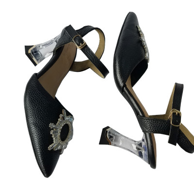 Giày Sandal Cao Gót Da Bò BIGGBEN Cao 5 Phân SDCG142