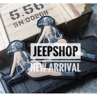 Patch nhựa PVC velcro nữ chiến binh dán ba lô, nón , quần áo , túi xách