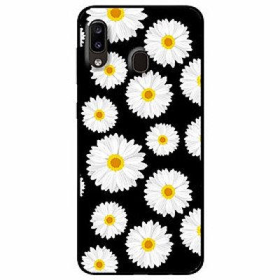 Ốp lưng dành cho Samsung M20 mẫu Hoạ Tiết Cúc Nền Đen