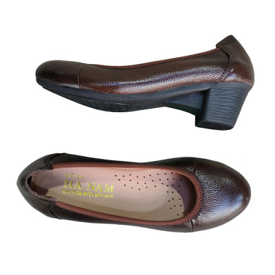 Giày Cao Gót Nữ HÀ NAM Da Bò Thật Cao Cấp 5cm GBBN2076