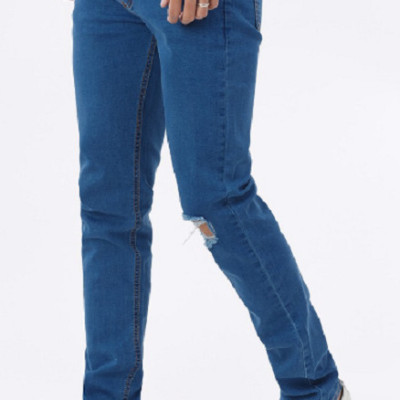 Quần jean nam ống côn QJ176 rách bên gối