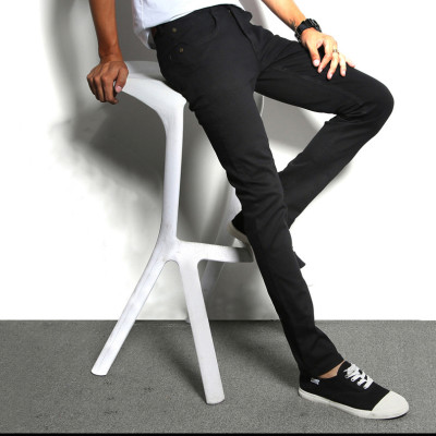 Quần Bò Nam Đen Trơn Dáng Skinny Phong Cách Đơn Giản Trẻ Trung SQ602A