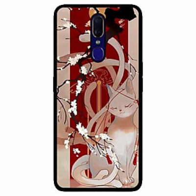 Ốp lưng in cho Oppo F11 Mẫu Mèo Cành Hoa Đào